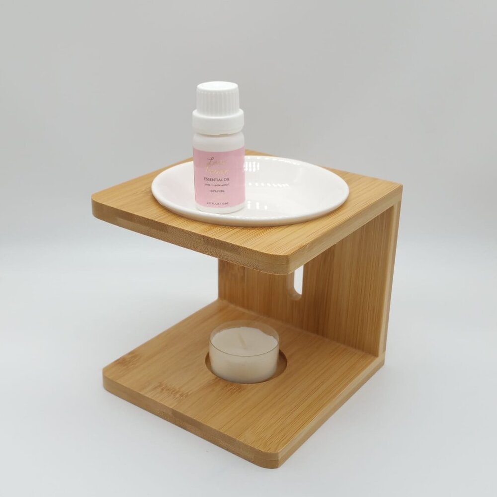 Luxe + Willow Wooden Essential Oil Burner for Yoga Spa Meditation